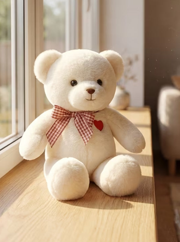 WHITE TEDDY BEAR 25 cm